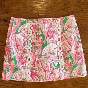 Lilly Pulitzer Flamingo Skort Size 6 Pink Colony Marigold